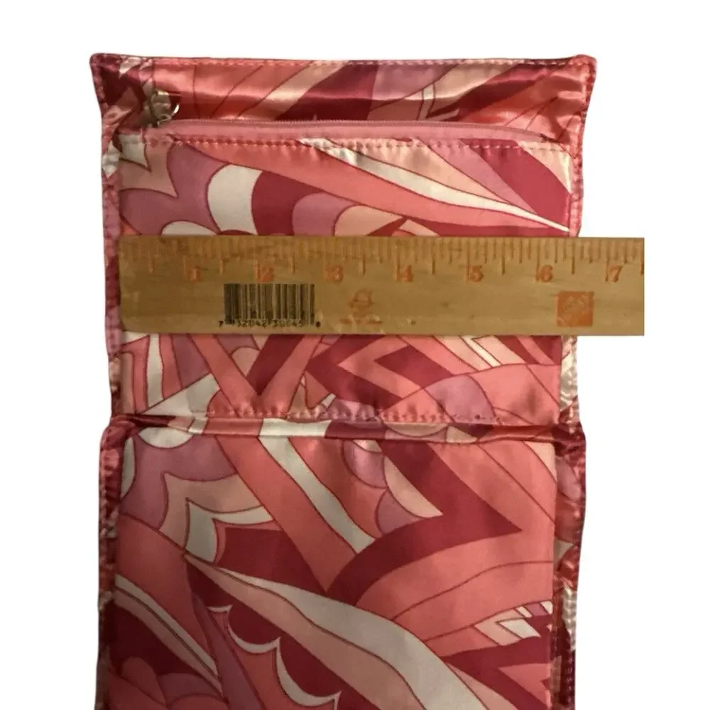 Avon Satin Jewelry Makeup Travel Trifold Tie Closure Zip Pouches 5X7 Folded
